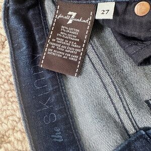 7 For All Mankind Dark Indigo Waistband Jeans